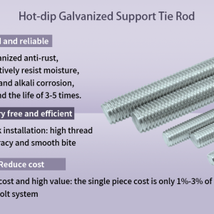 M8X2000 Blue-White Zinc Plated Steel Threaded Rod Fully Threaded Rod for Construction