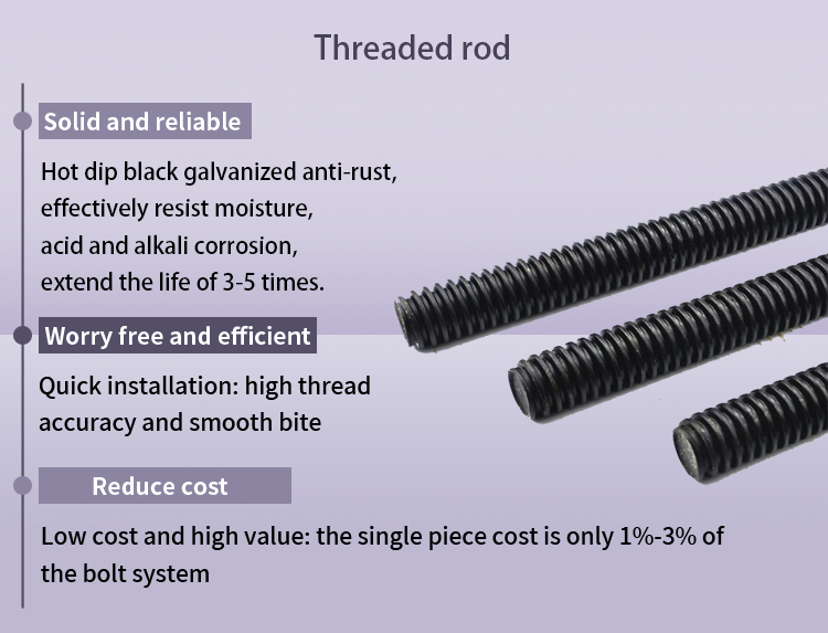 Full Threaded Rod Stud Bolt Stainless Steel Zinc Plated UNC Thread Class 4.8/6.8 Round Head M10 DIN/GB Standard