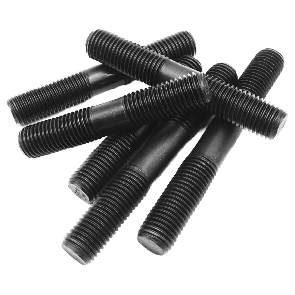 High-Strength ISO/DIN Carbon Steel M16 Double End Stud Bolt Half Thread Flange Black Oxide Finish Washers Nuts Grades