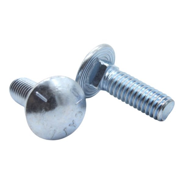 Carbon Steel White Zinc Furniture Bolt DIN603 Carriage Bolt Size Full Thread Head Square Neck Screw