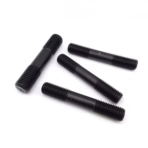 DIN938/DIN835/DIN939/DIN940/GB901 Carbon Steel High Strength Grade 8.8-12.9 Double-Headed Rod Studs M12x1.5 6mm Black Oxide Nuts