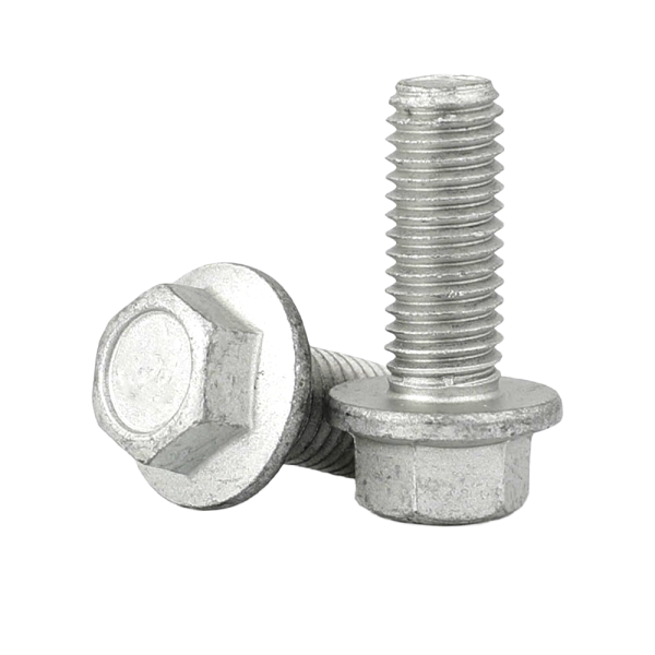 M6 M8 M10 Flange Bolt Carbon Steel Hot-dip Galvanizing Motorcycle Bolts Kit Class 4.8/6.8/8.8 Hex Flange Bolts Plain Steel DIN
