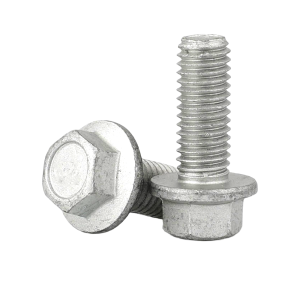 M6 M8 M10 Flange Bolt Carbon Steel Hot-dip Galvanizing Motorcycle Bolts Kit Class 4.8/6.8/8.8 Hex Flange Bolts Plain Steel DIN