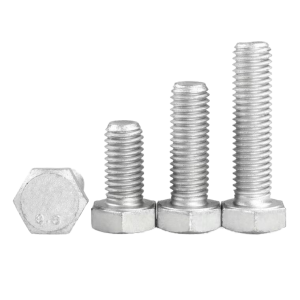 DIN933 Hex Bolts Steel M12-M18 Zinc Finish Building Application Hot-dip Galvanized Nuts Grade 4.8-12.9 ISO9001