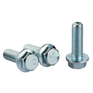 Good Quality Class 4 Carbon Steel ISO Flange Head Hex Screws M10 M20 M30 Bule Zinc Finish Metric Thread 300mm Bolts