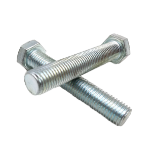 DIN933 Hex Head Full Thread Steel Hex Bolt Size Plain/Zinc Plated Silver Color Building Application