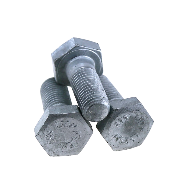 M12-M36 Carbon Steel Hex Bolts 10.9 Grade Hot-Dip Galvanized DIN Standard with 2 Nuts & Washers
