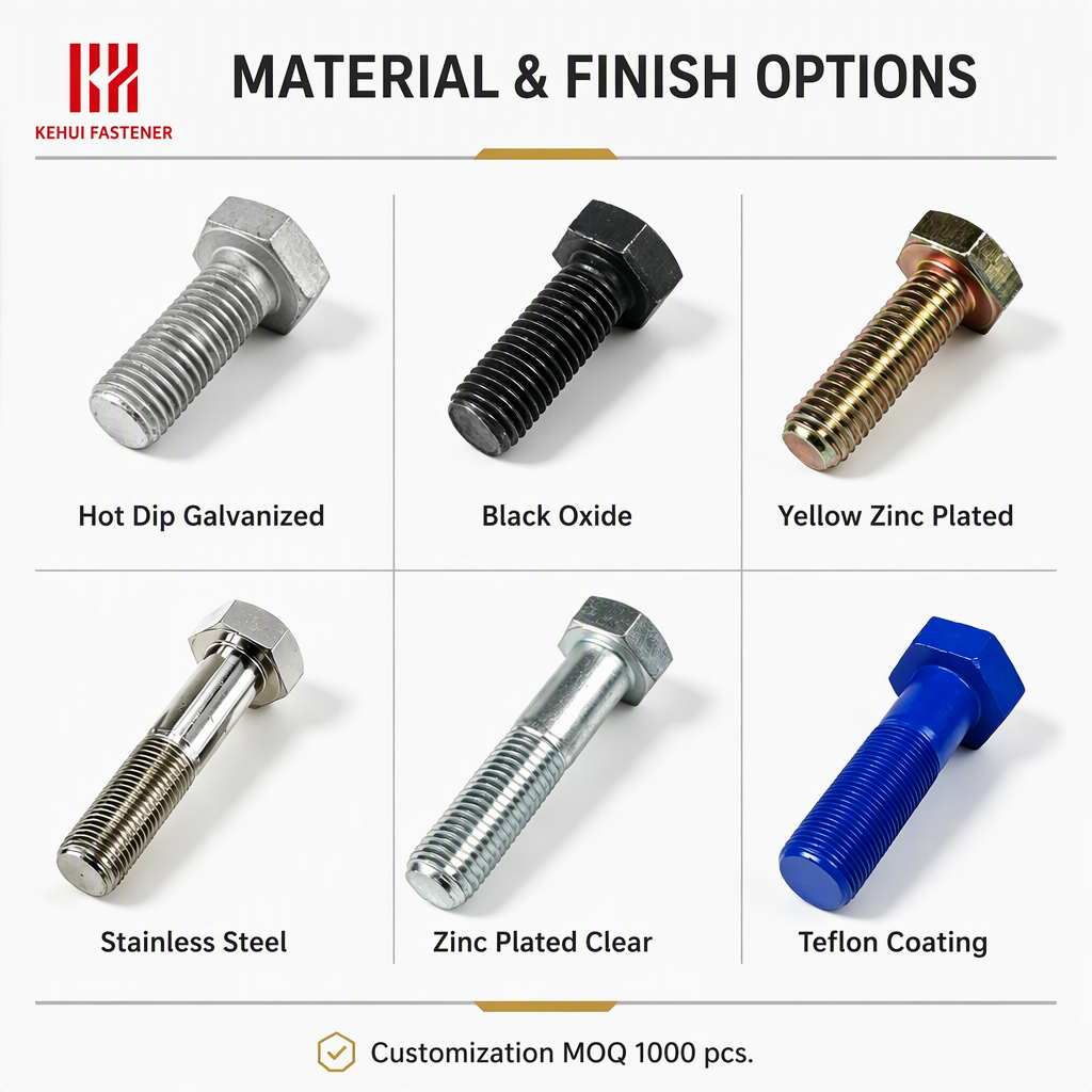 Carbon Steel Yellow Zinc Hex Head Bolts M8 DIN Standard Finish Half/Full Thread Grades 4.8 8.8 Din 933 M10 Hexagon Head Bolt specifications