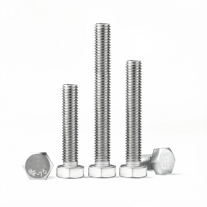 Stainless Steel Hex Head Bolt DIN933 Grade A2 Plain Finish 5/16 with 2 Nuts and Spring Washer