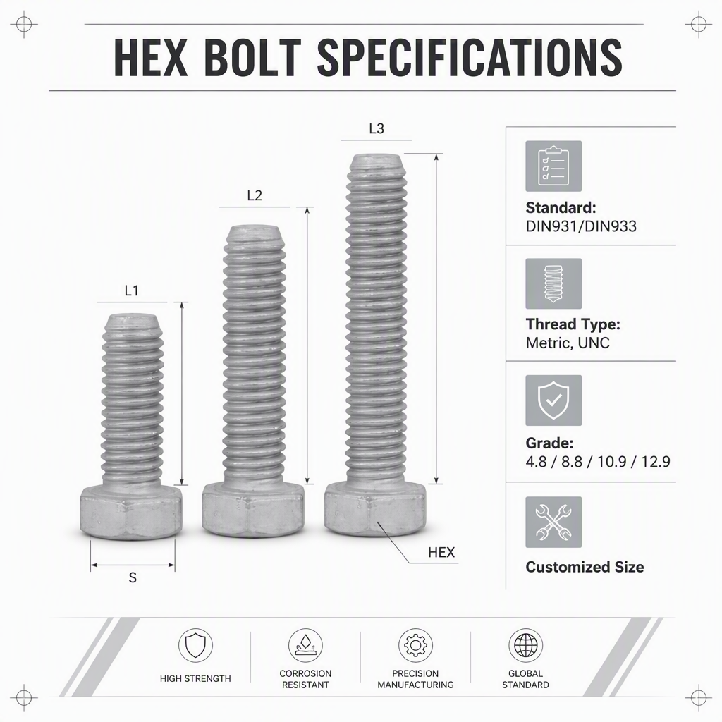 Galvanized Carbon Steel Full Threaded Hex Bolt High Tension Bolt M12 Hexagonal Bolts Nuts 8.8 10.9 Hexagon Bolts M12 125 80 mm specifications