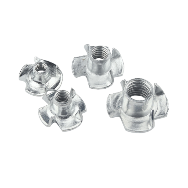 DIN1624 M4-M10 Carbon Steel Four Claw Insert Nut with Prong T Nut Zinc Plated Fully Threaded for Mining & Industrial Use