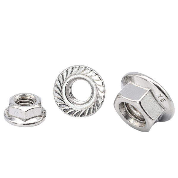 Grade 8 & 10 M8 Steel Flanged Nut Zinc Plated Heavy Duty Hex Flange Locking Nut Fully Threaded for Pipe Nipple Use