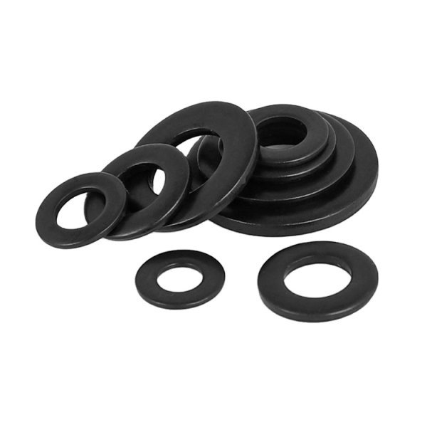 M6 M8 M10 High-Strength Metal Flat Washer Carbon Steel Flat Self Locking Washers Black Finish DIN125 Low Carbon Steel Washer