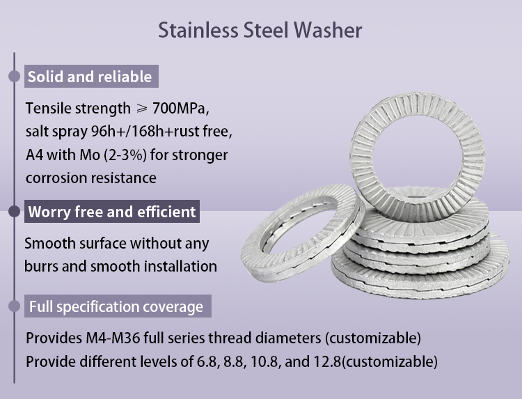 Self-Locking Double-Layer Folding Galvanized Stainless Steel DIN/GB Industrial Vehicle Disc Spring Washer Plain specifications